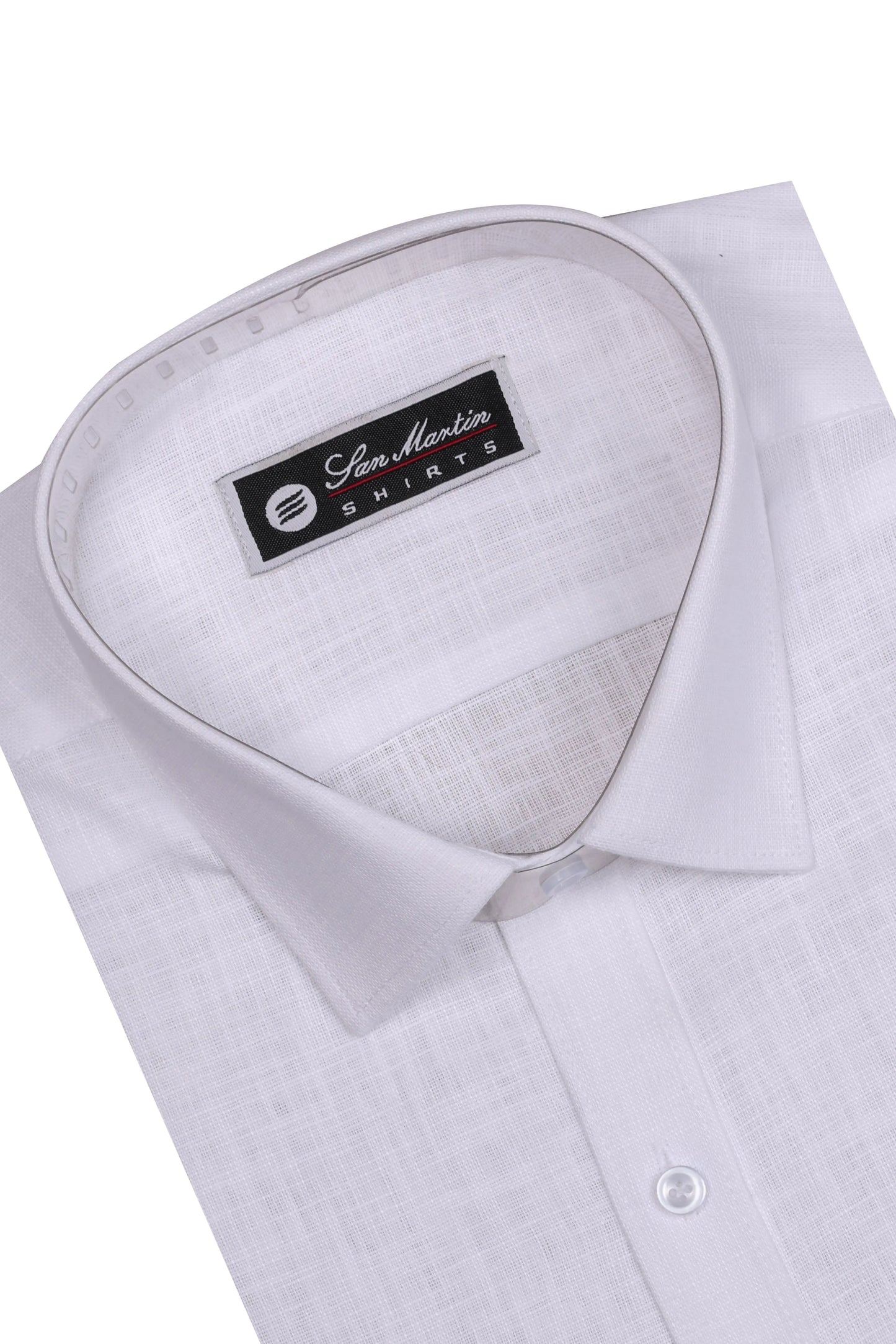 San Martin Cotton Linen White Full Sleeves Shirt