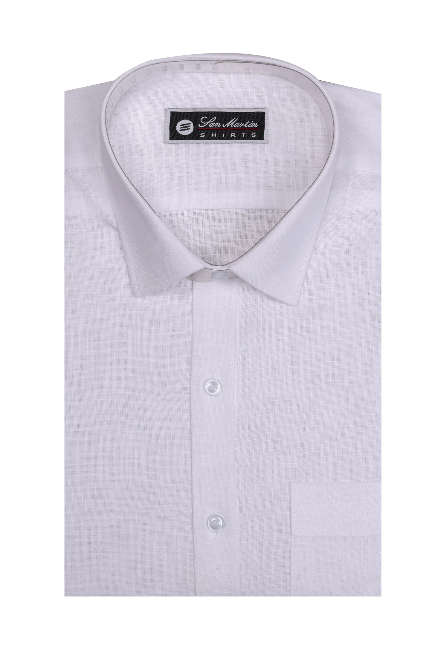 San Martin Cotton Linen White Full Sleeves Shirt