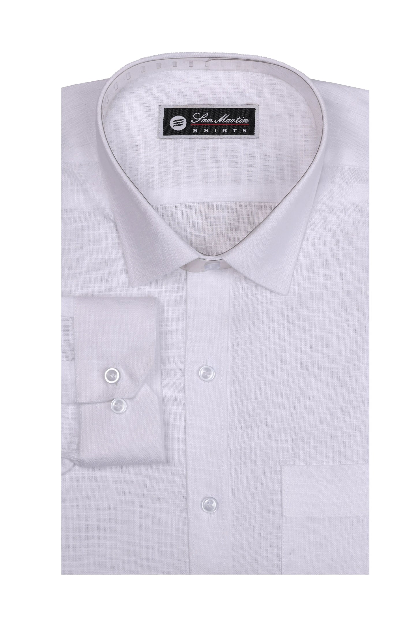 San Martin Cotton Linen White Full Sleeves Shirt