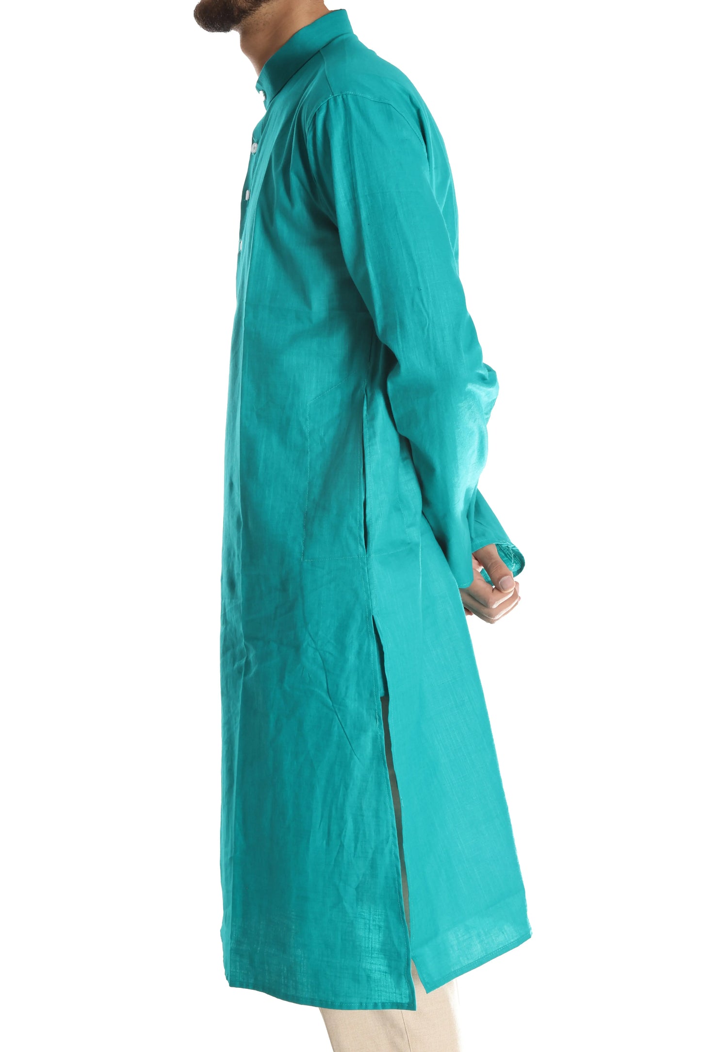 San Martin Cyan Polyester Cotton Kurta