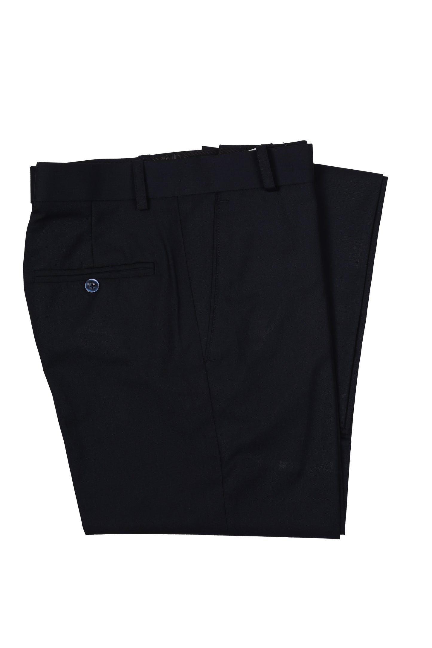 San Martin Formal Black Polyester Viscose Non pleated Trousers