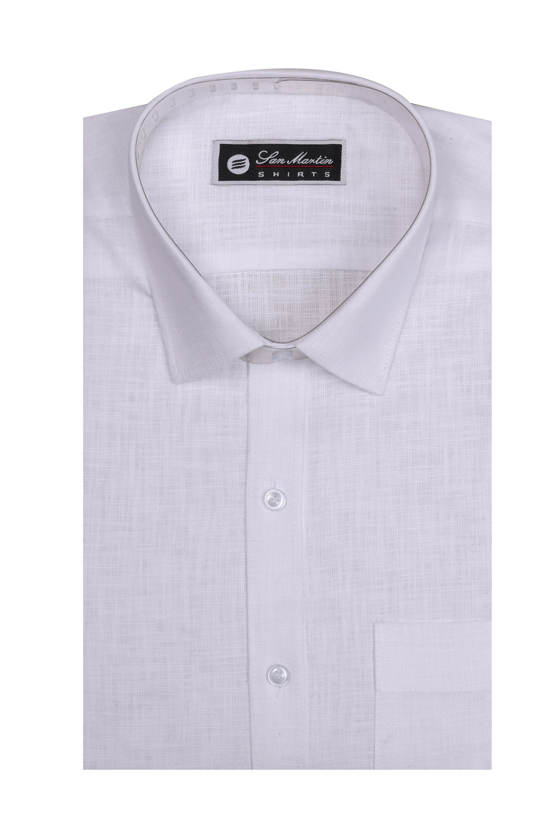 San Martin Cotton Linen White Full Sleeves Shirt