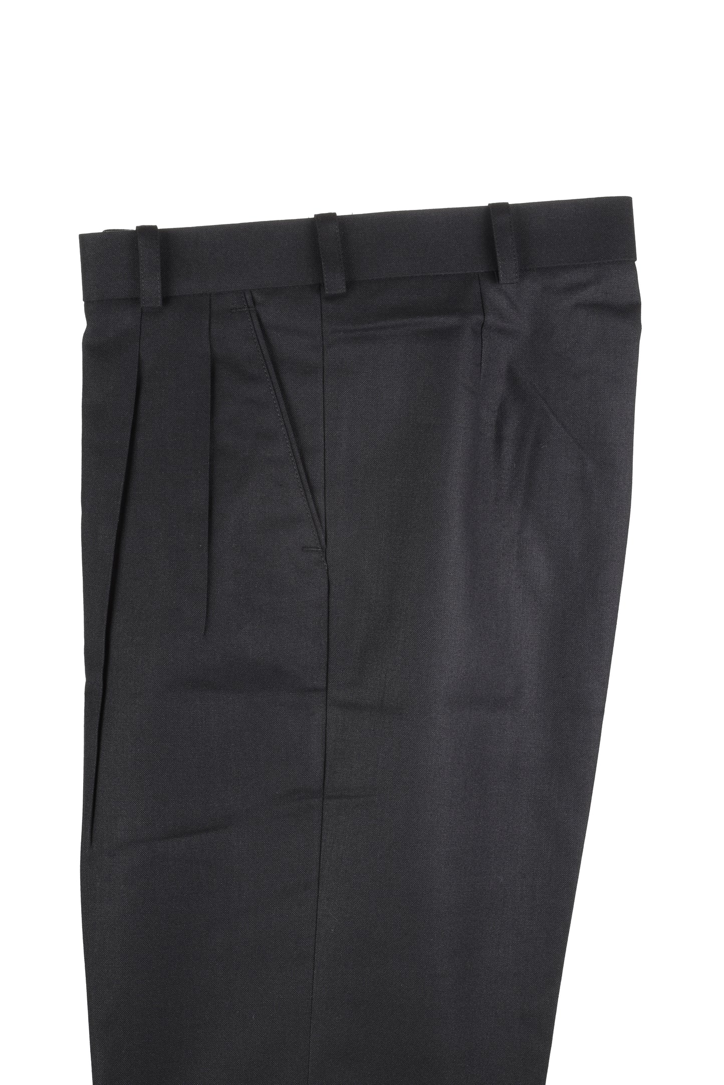 San Martin Formal Black Polyester viscose double pleated trousers