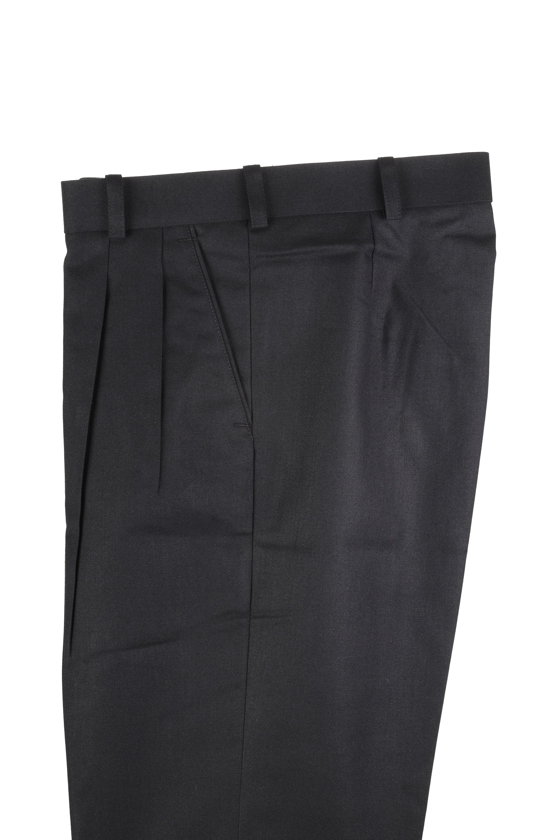 San Martin Formal Black Polyester viscose double pleated trousers
