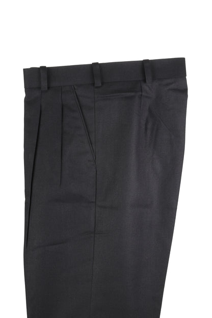 San Martin Formal Black Polyester viscose double pleated trousers
