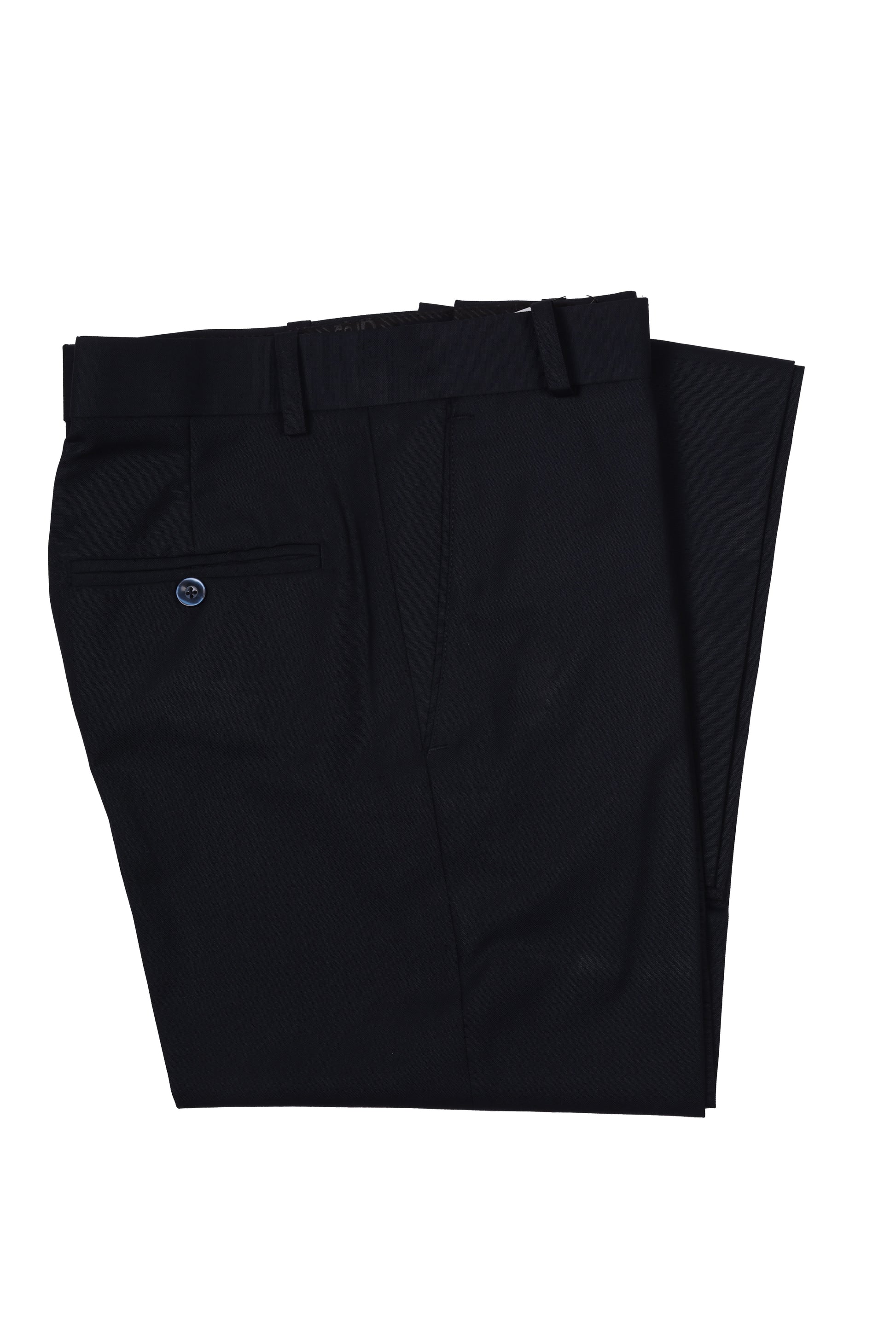San Martin Formal Black Polyester Viscose Non pleated Trousers