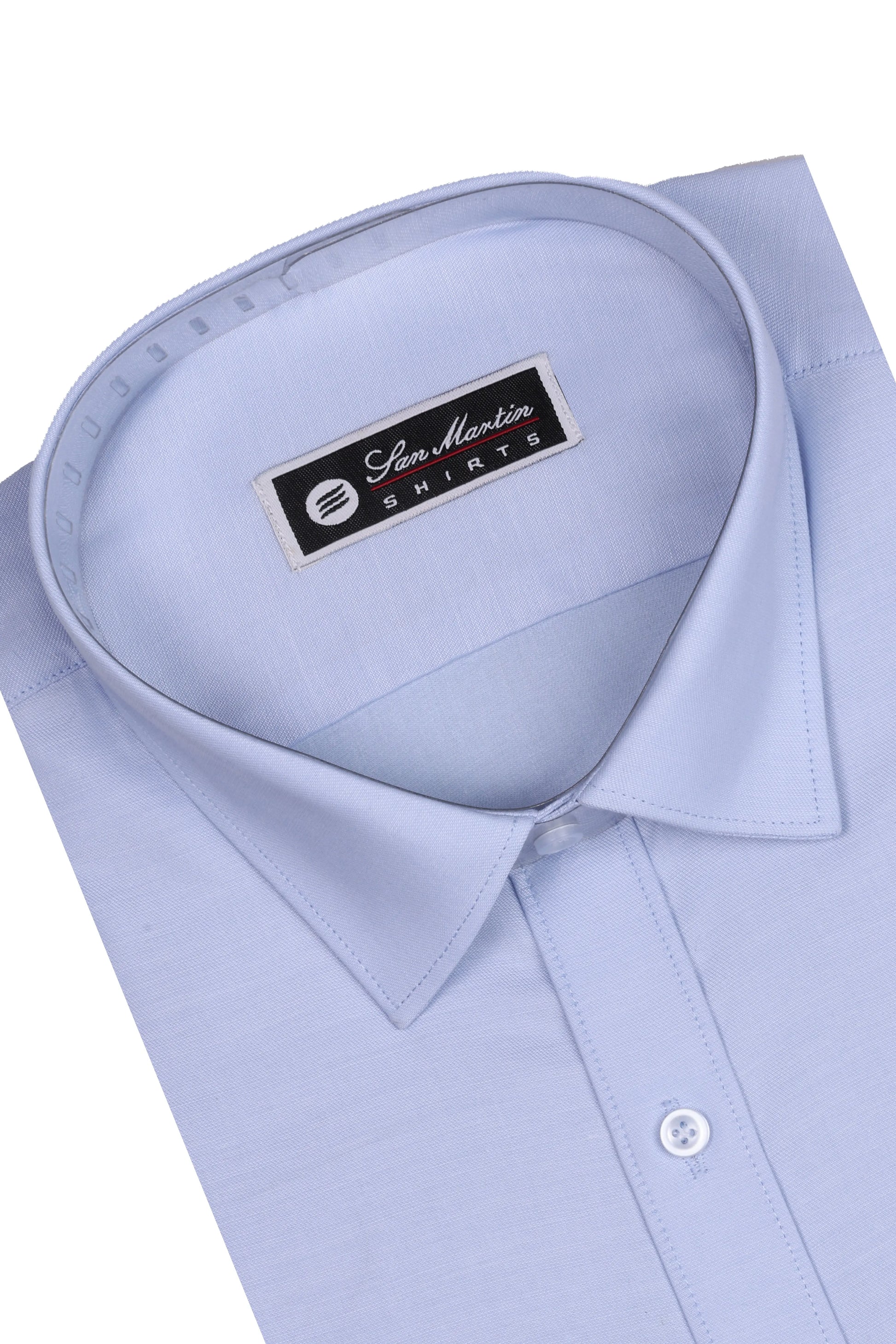 San Martin Formal Chambray weave Light blue shirt Full Sleeves