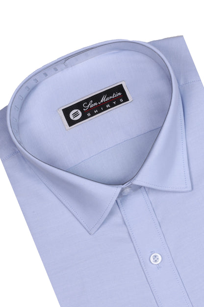 San Martin Formal Chambray weave Light blue shirt Full Sleeves