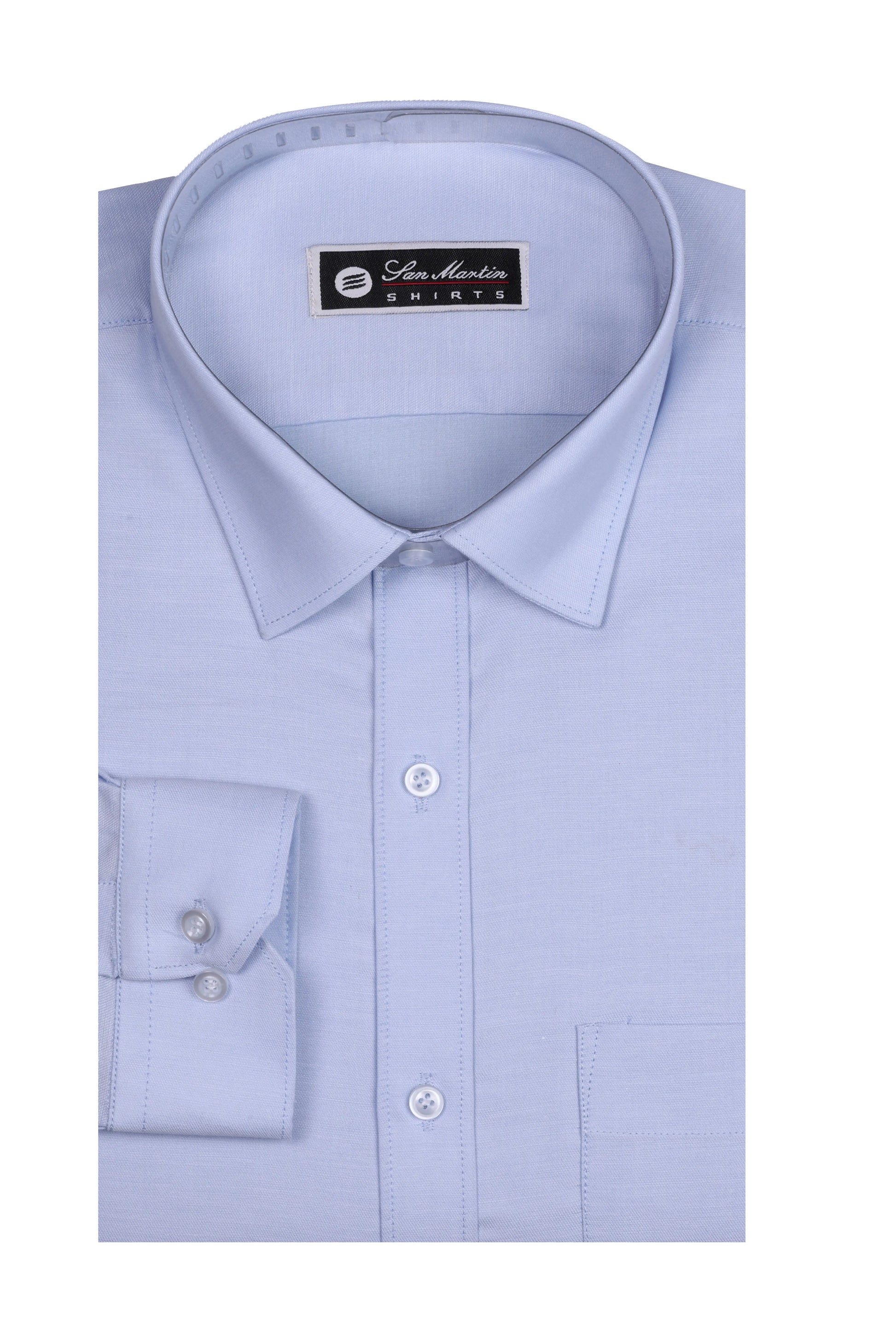 San Martin Formal Chambray weave Light blue shirt Full Sleeves