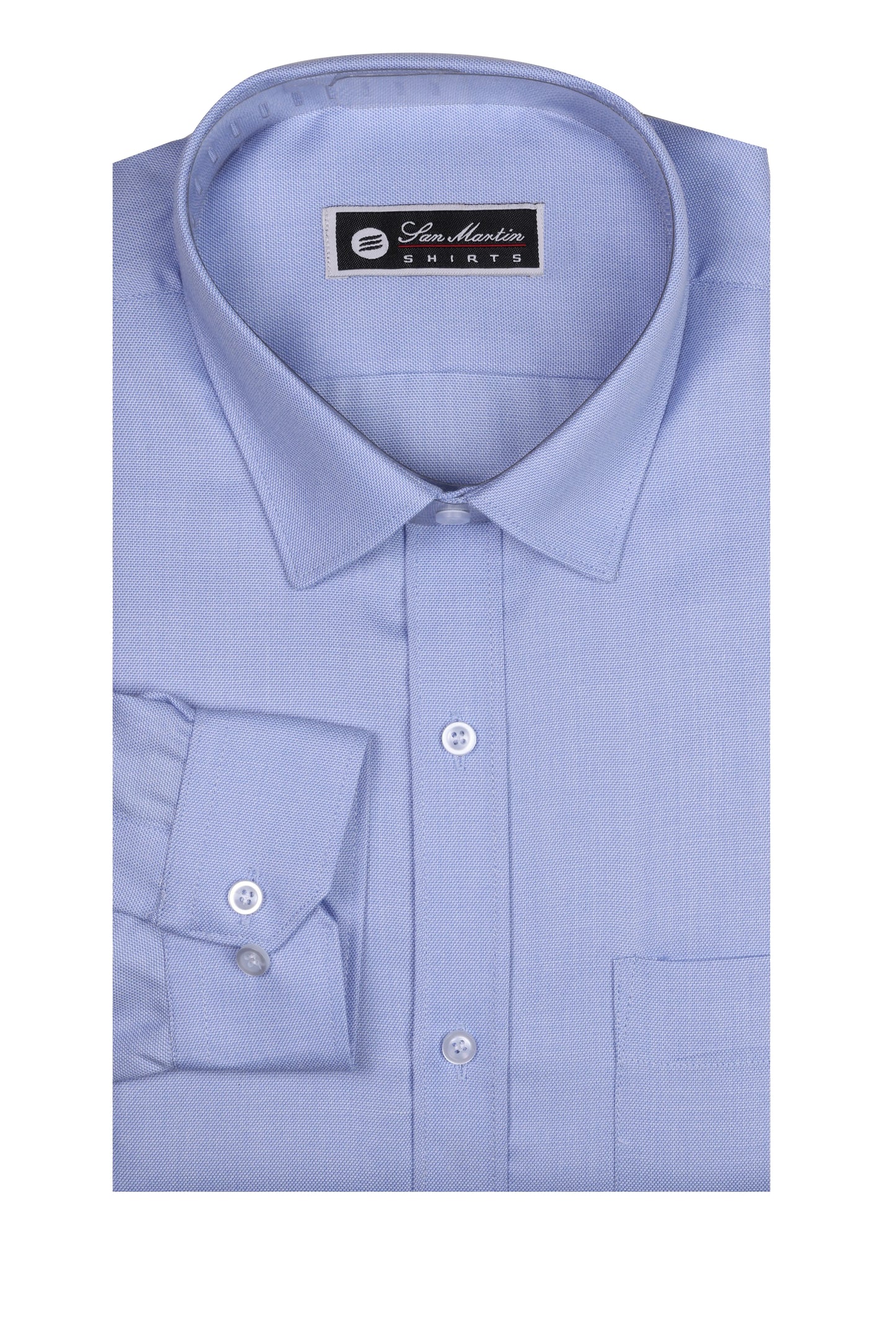 San Martin Formal Chambray weave Sky blue shirt Full Sleeves
