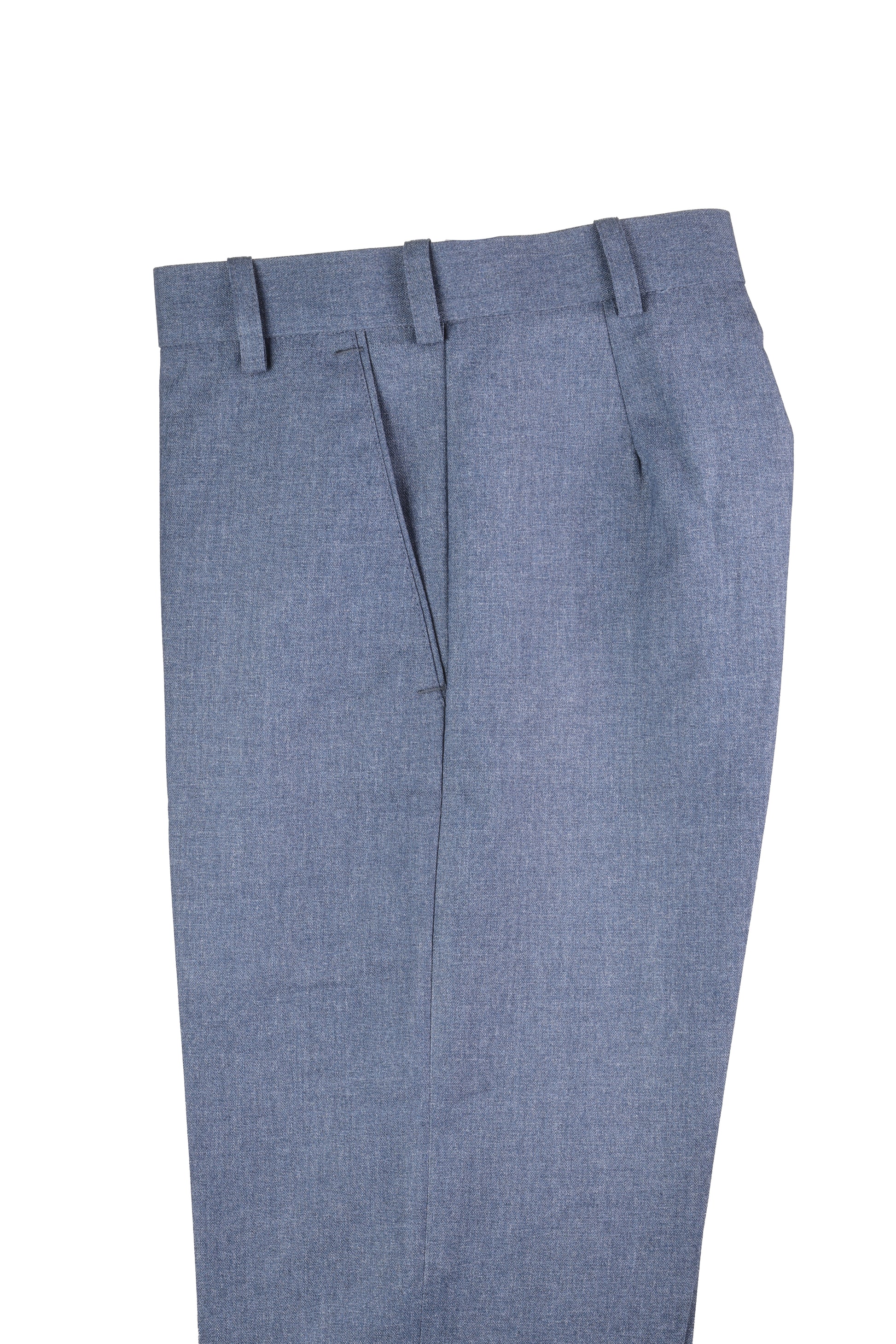 San Martin Formal Light Mixture Blue Polyester Viscose Non pleated Trousers