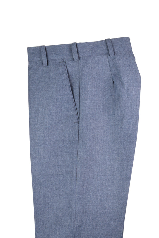 San Martin Formal Light Mixture Blue Polyester Viscose Non pleated Trousers