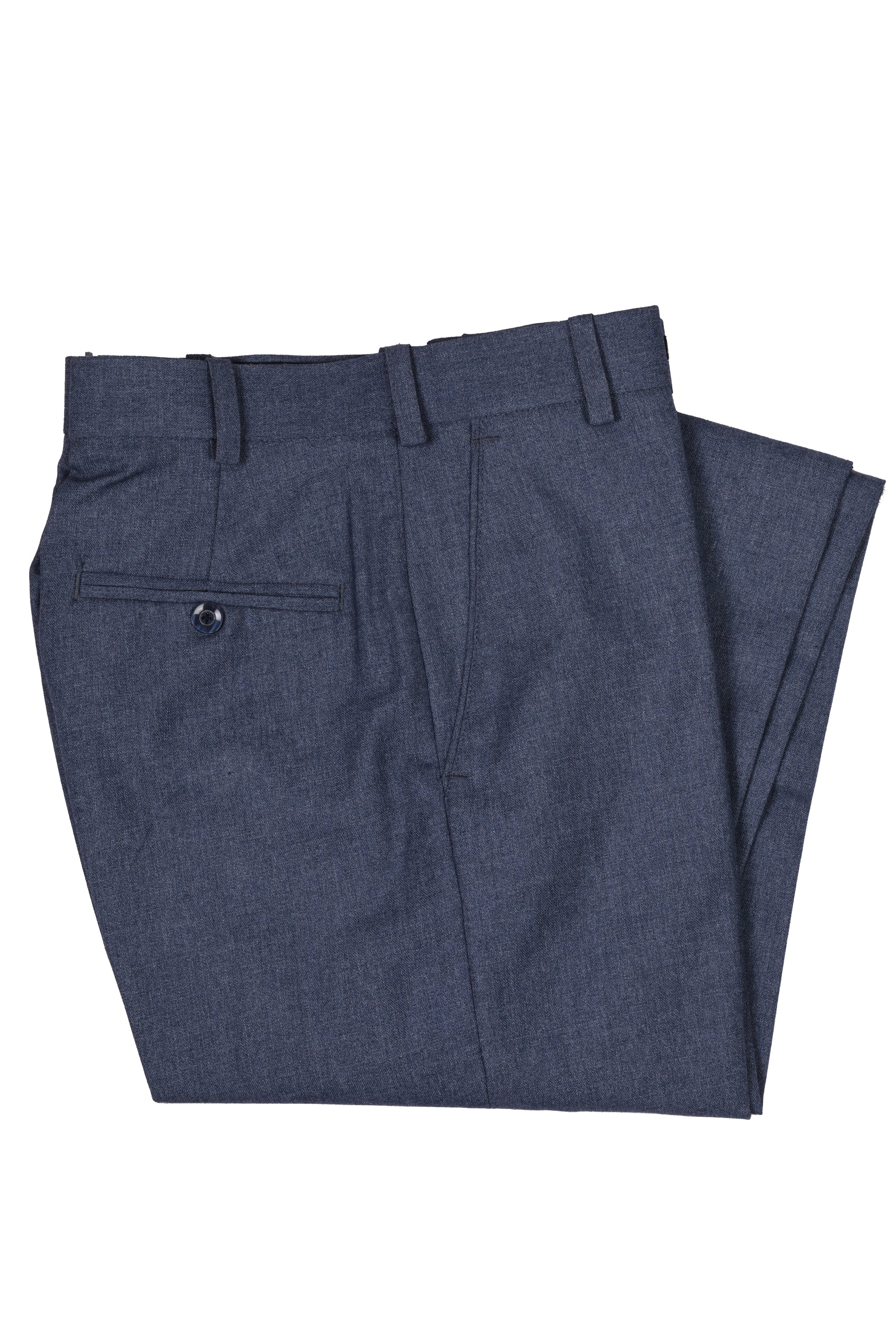 San Martin Formal Light Mixture Blue Polyester Viscose Non pleated Trousers
