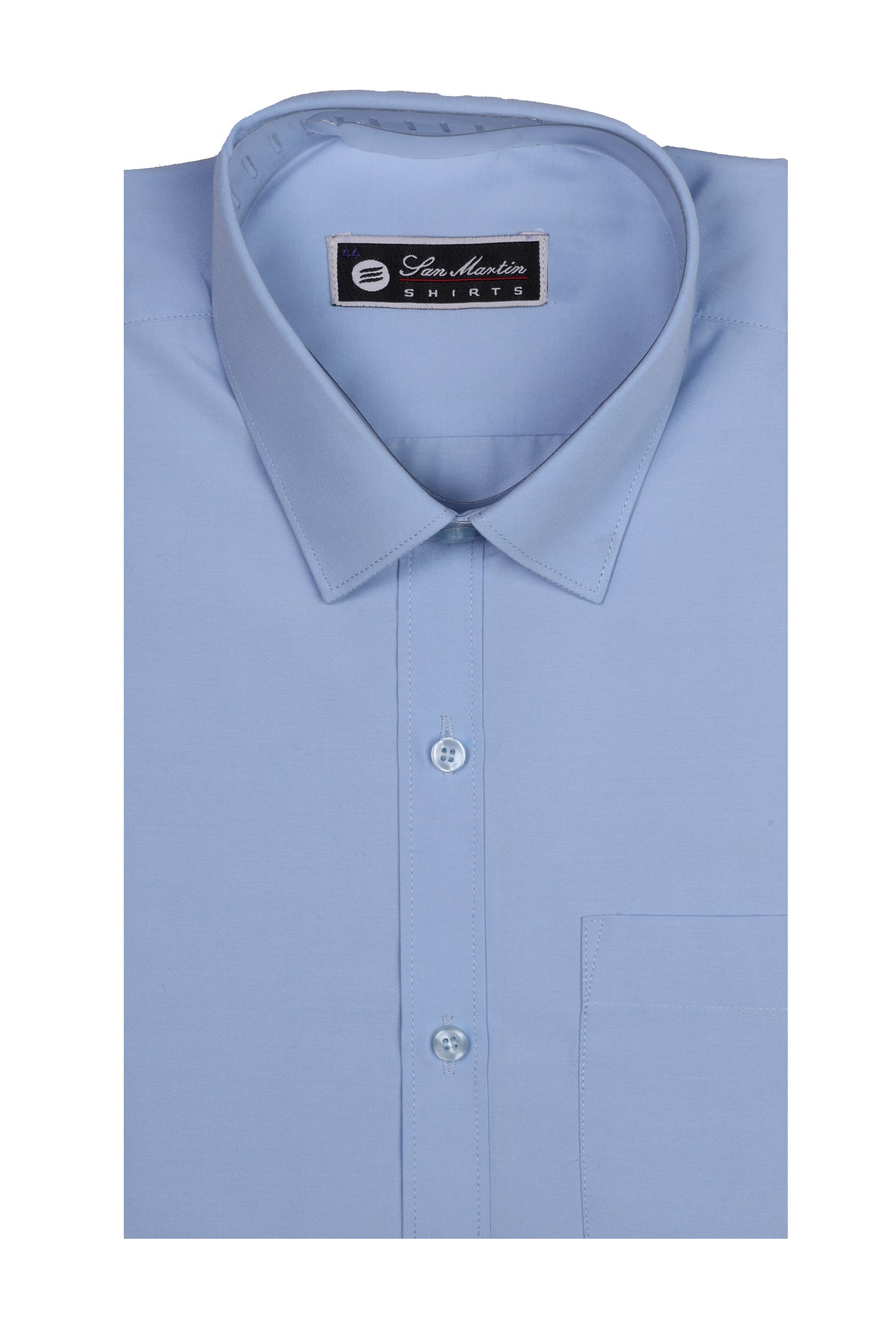 San Martin Formal Light sky blue polycot shirt full sleeves
