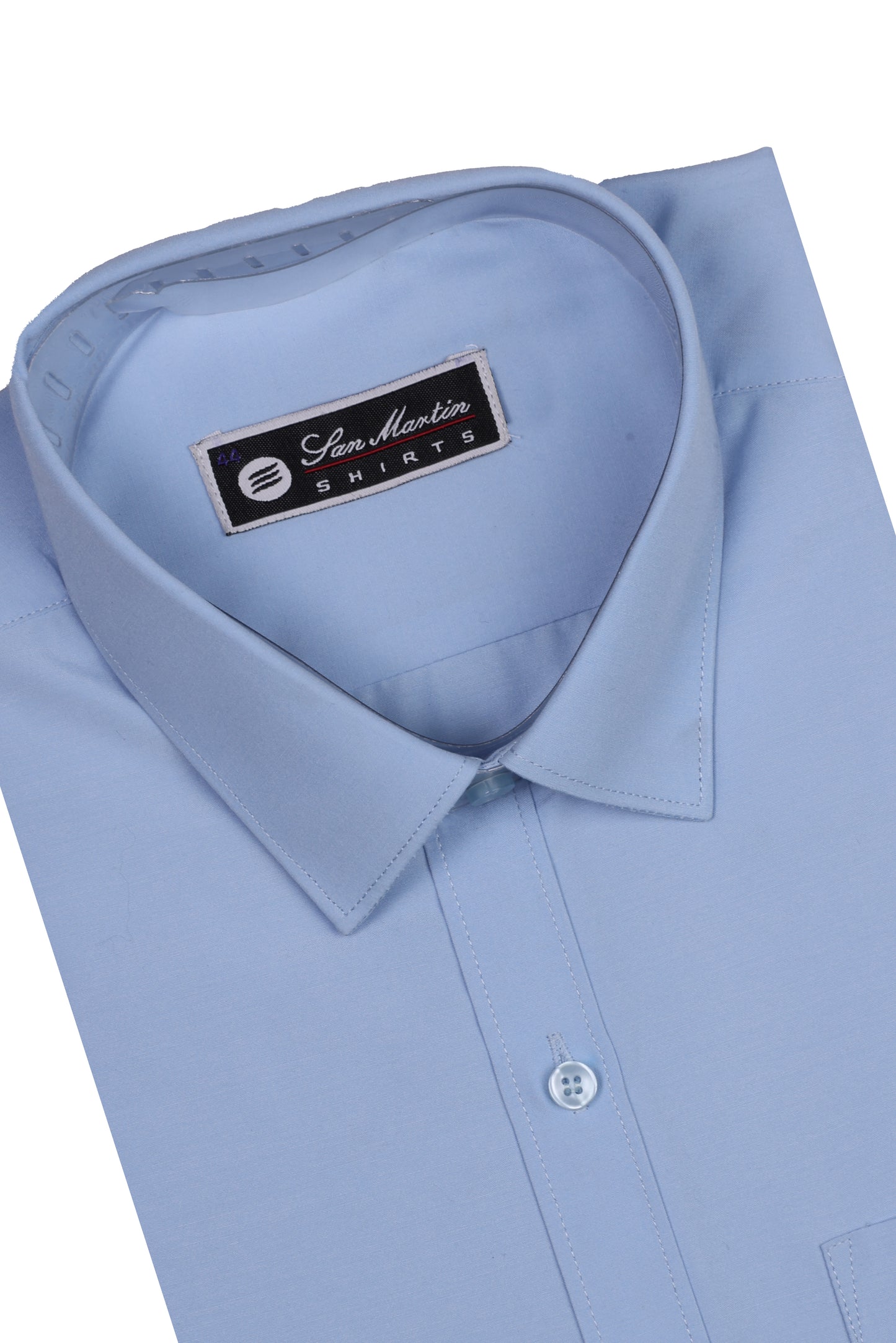 San Martin Formal Light sky blue polycot shirt full sleeves