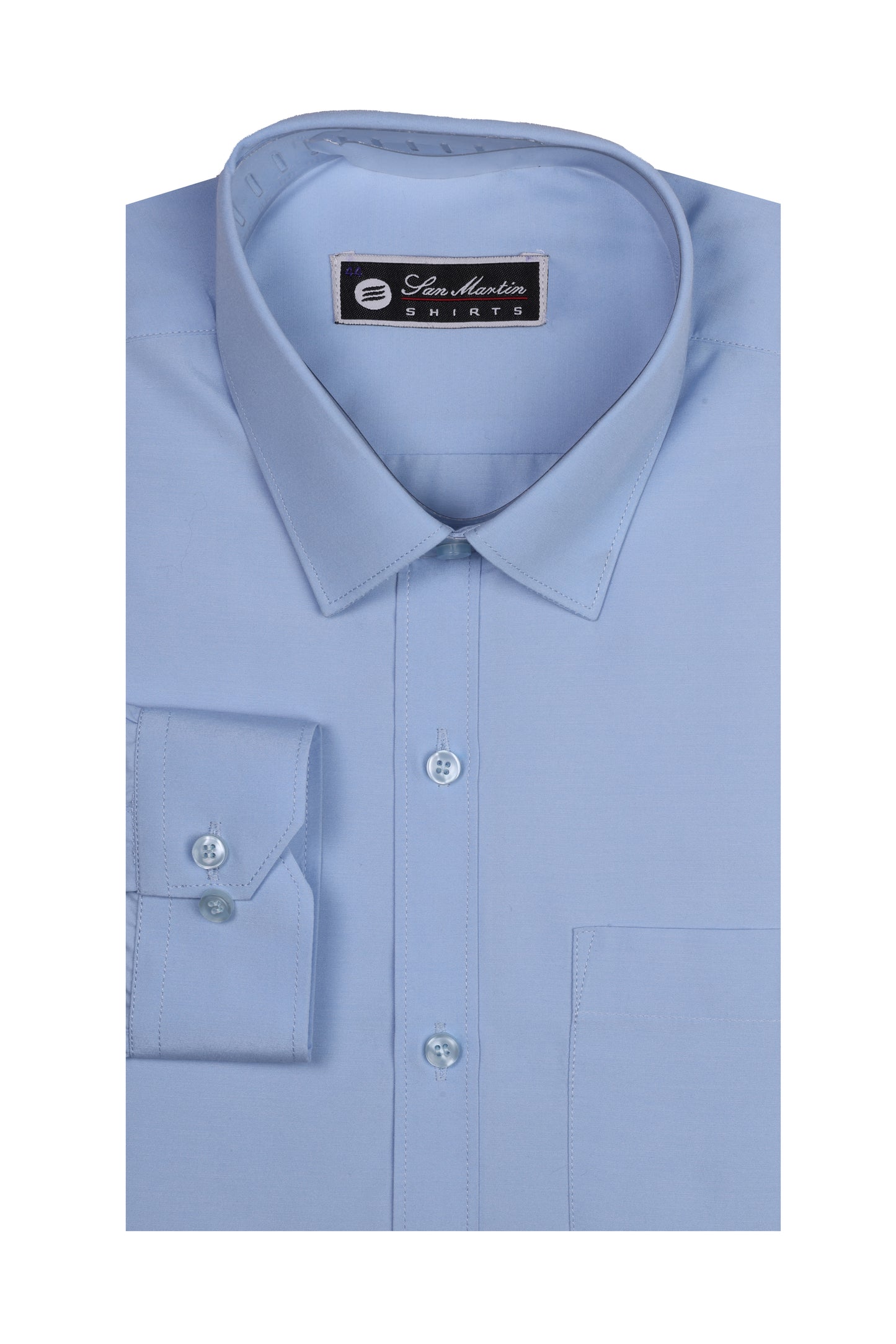 San Martin Formal Light sky blue polycot shirt full sleeves