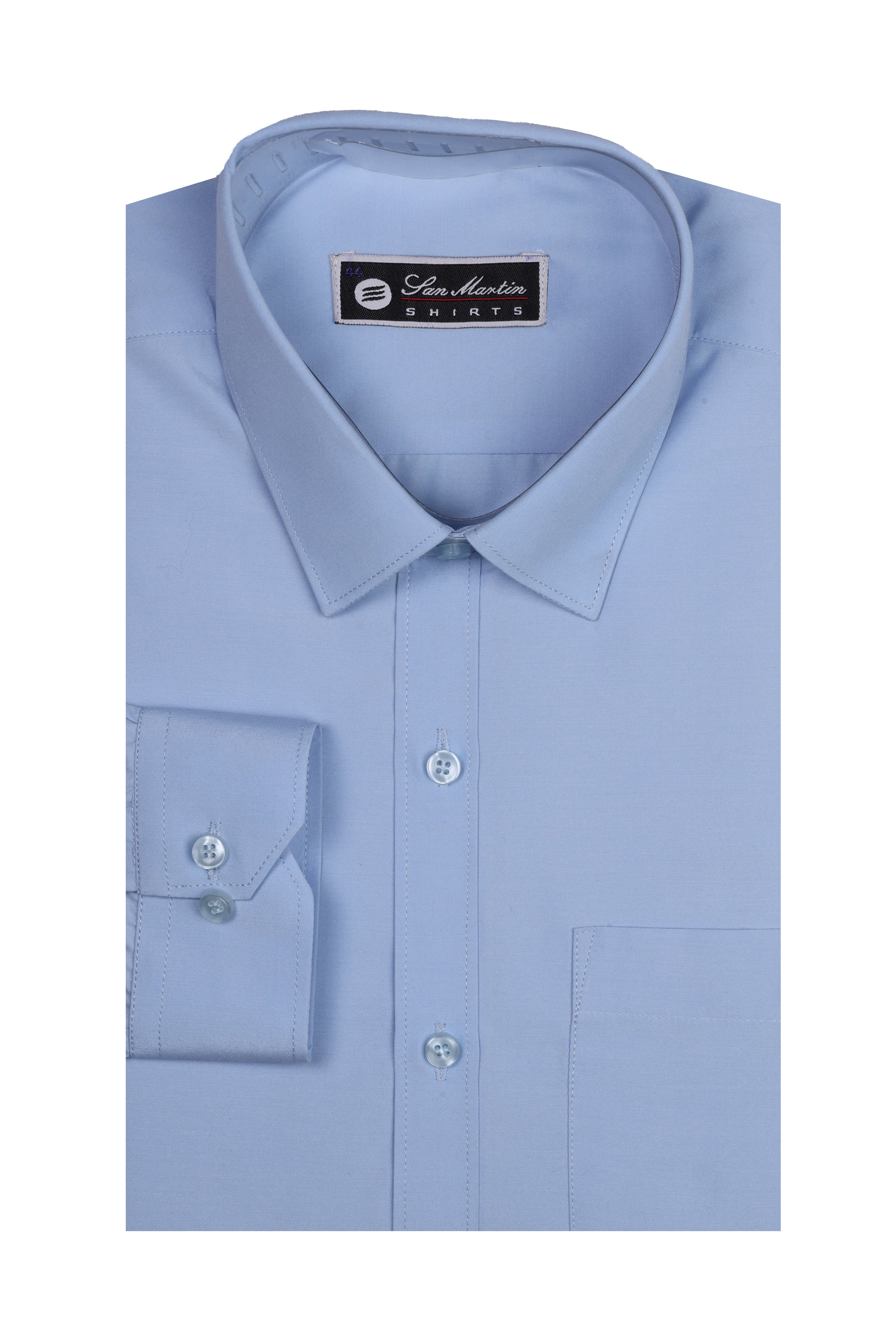 San Martin Formal Light sky blue polycot shirt full sleeves