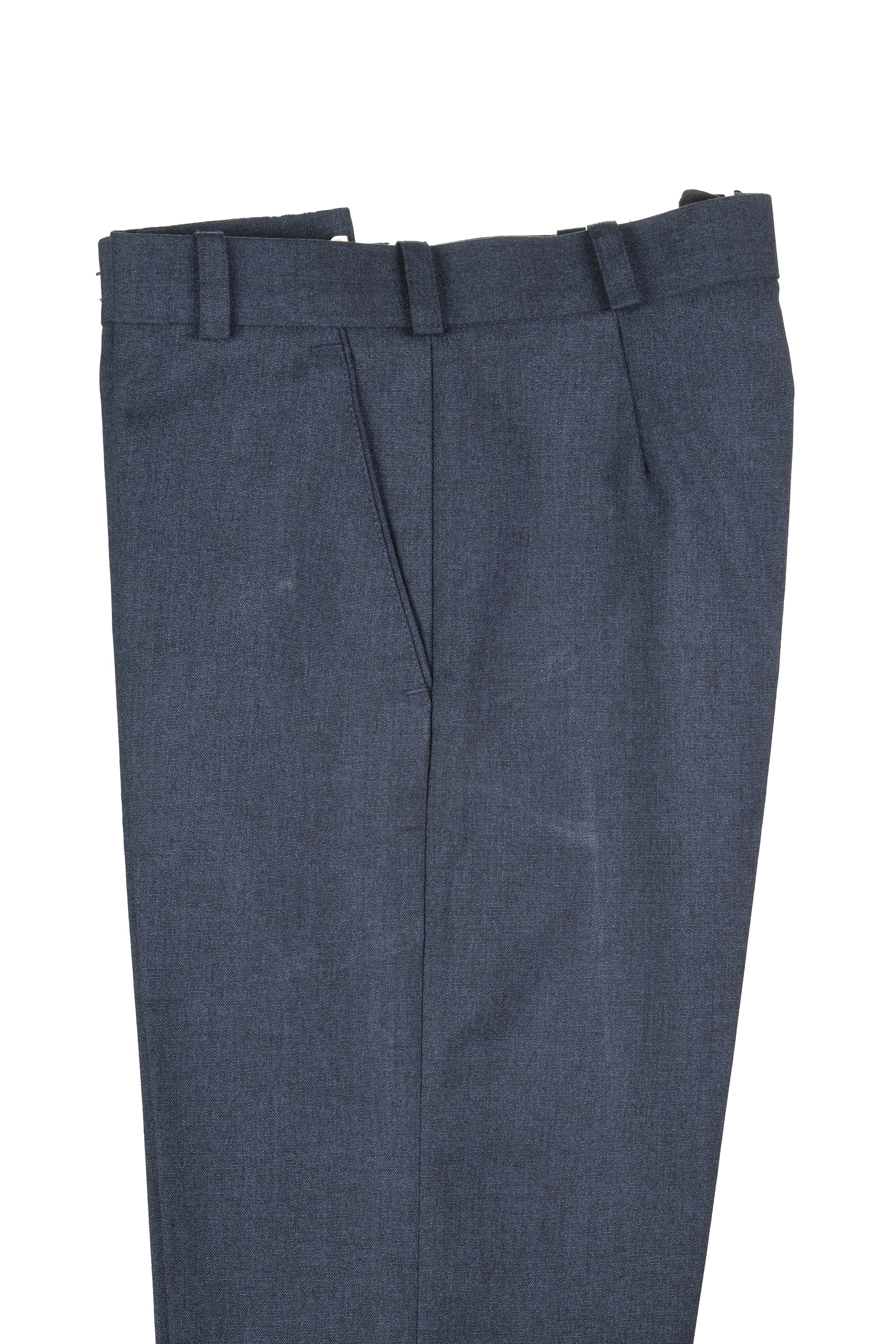 San Martin Formal Mixture Blue Polyester Viscose Non pleated Trousers