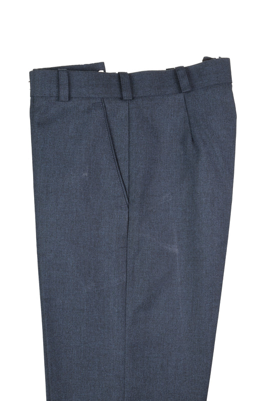 San Martin Formal Mixture Blue Polyester Viscose Non pleated Trousers
