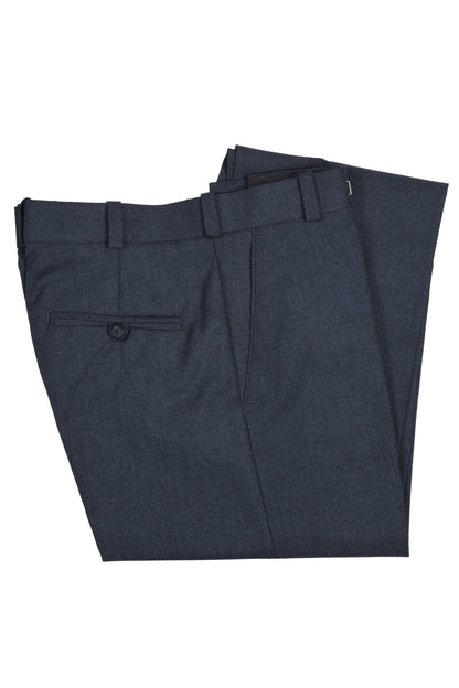San Martin Formal Mixture Blue Polyester Viscose Non pleated Trousers