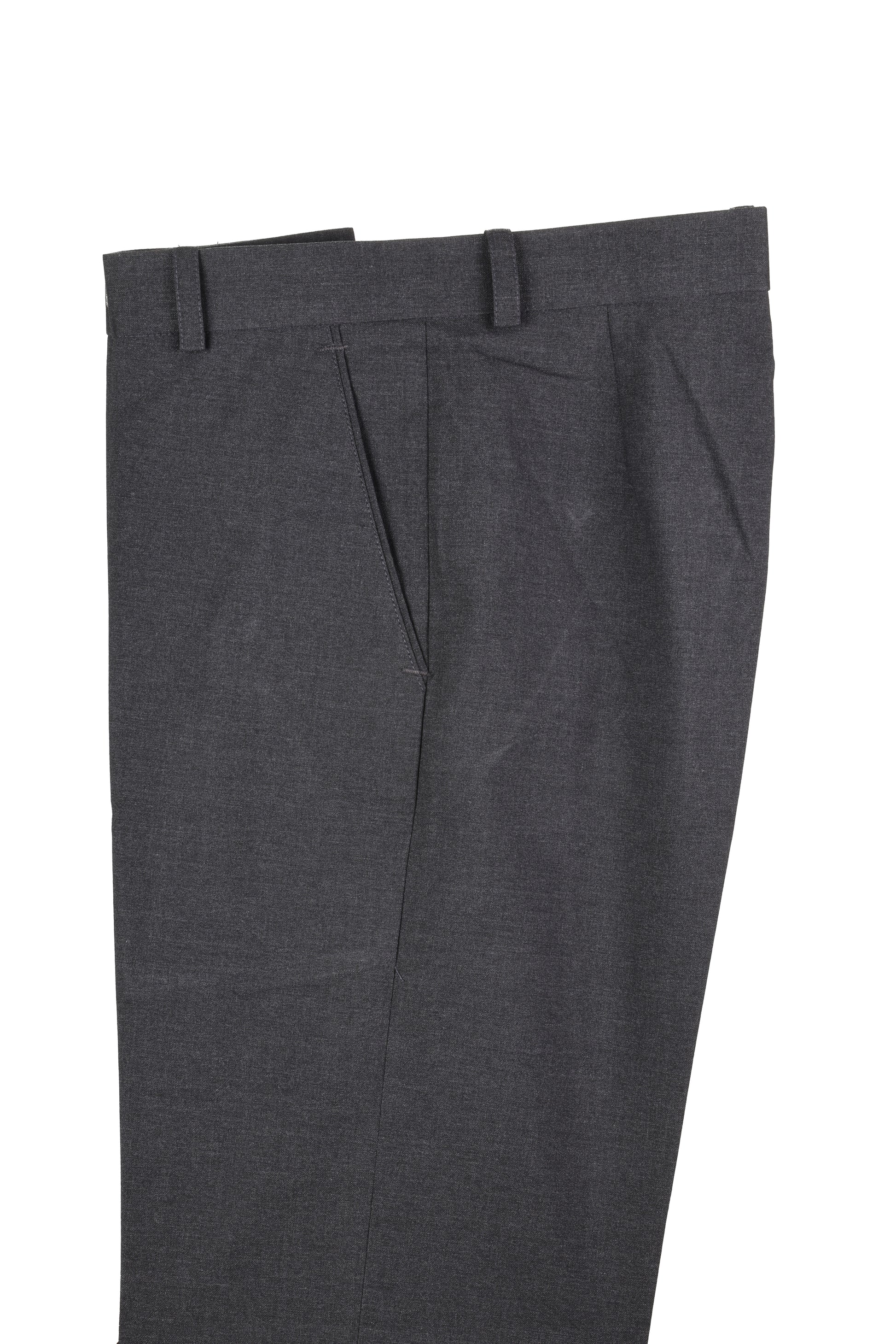 San Martin Formal Mixture Grey Polyester Viscose Non pleated Trousers