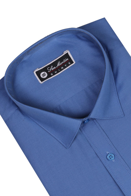 San Martin Formal Royal Blue Filafil Shirt Full sleeves