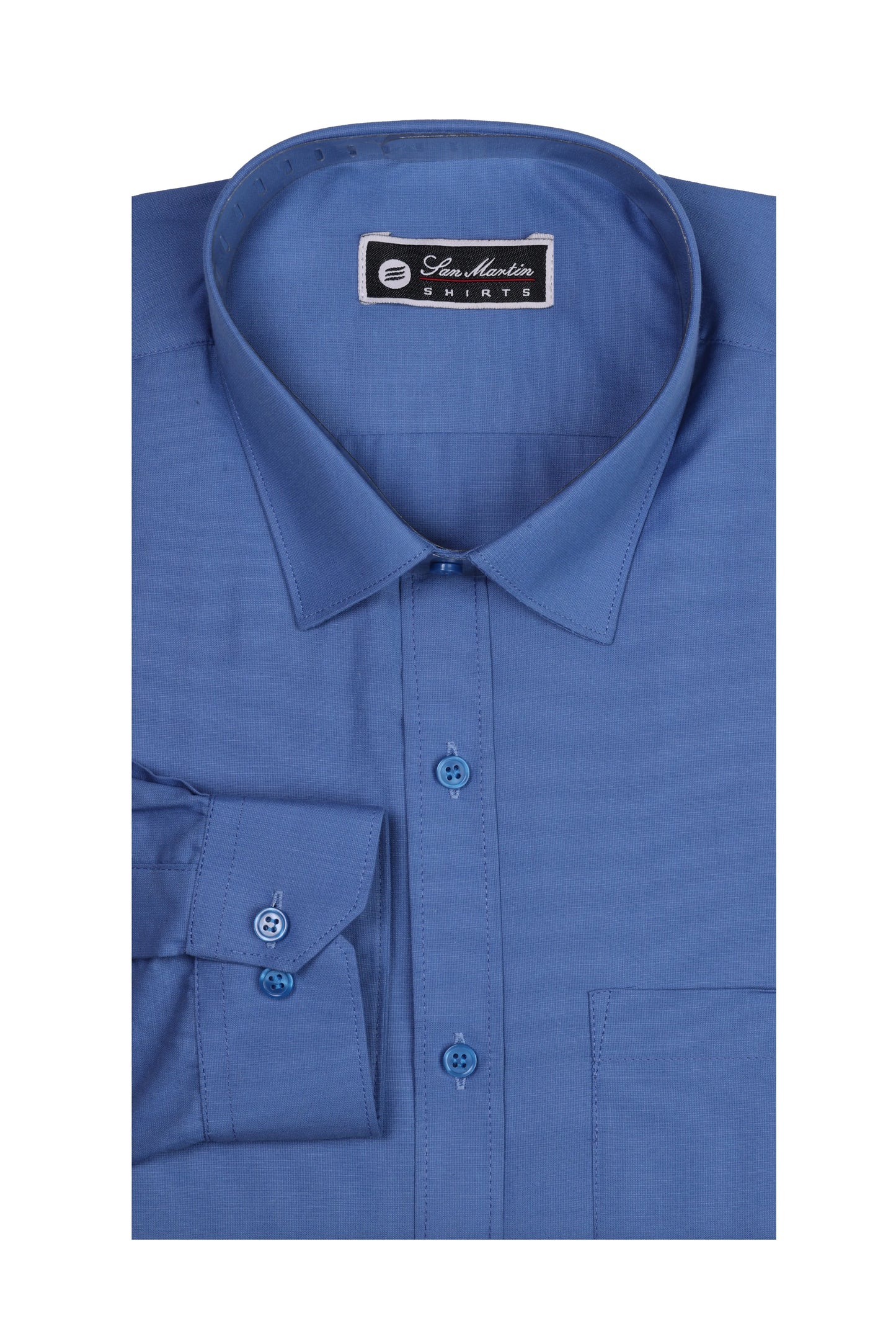 San Martin Formal Royal Blue Filafil Shirt Full sleeves