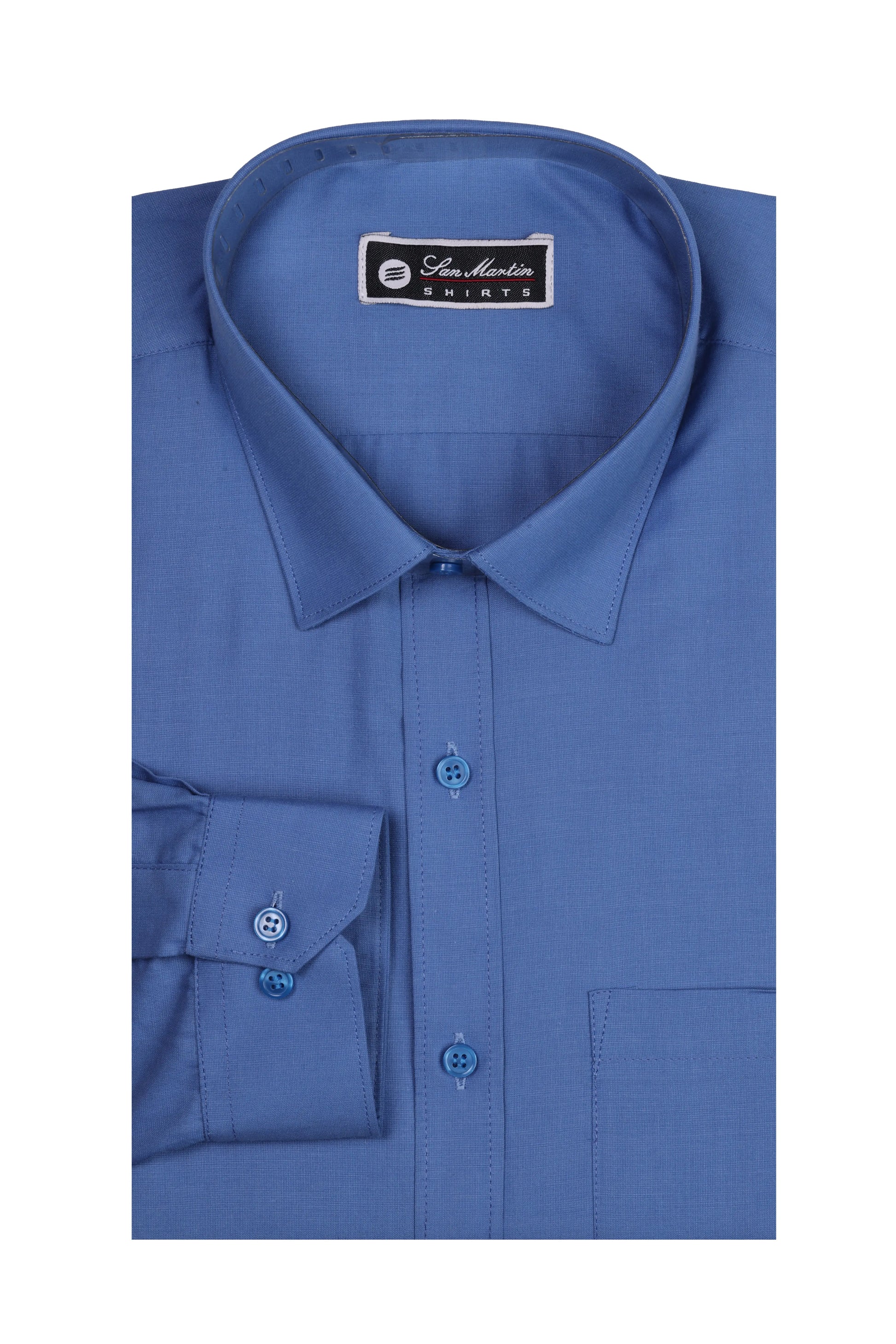 San Martin Formal Royal Blue Filafil Shirt Full sleeves