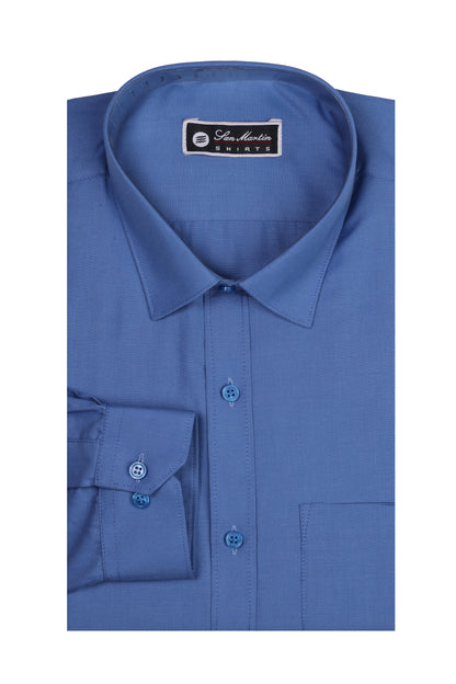 San Martin Formal Royal Blue Filafil Shirt Full sleeves