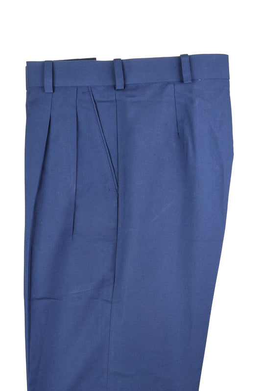 San Martin Formal Royal Blue Polyester viscose double pleated trousers